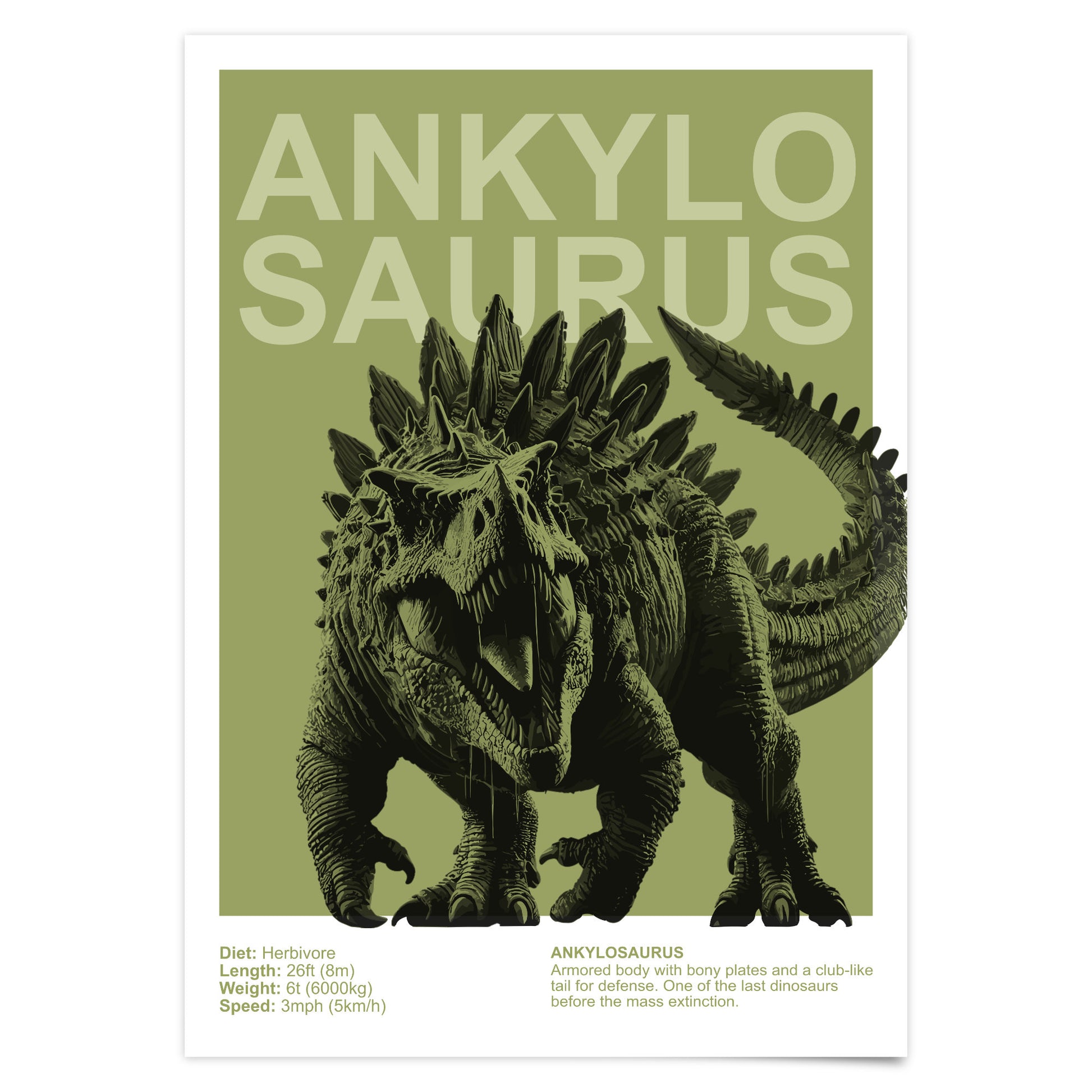 Dinosaurier Poster Kinderzimmer Deko - Dino Print Wanddekoration T-Rex Bilder 3er, 6er, 9er Set