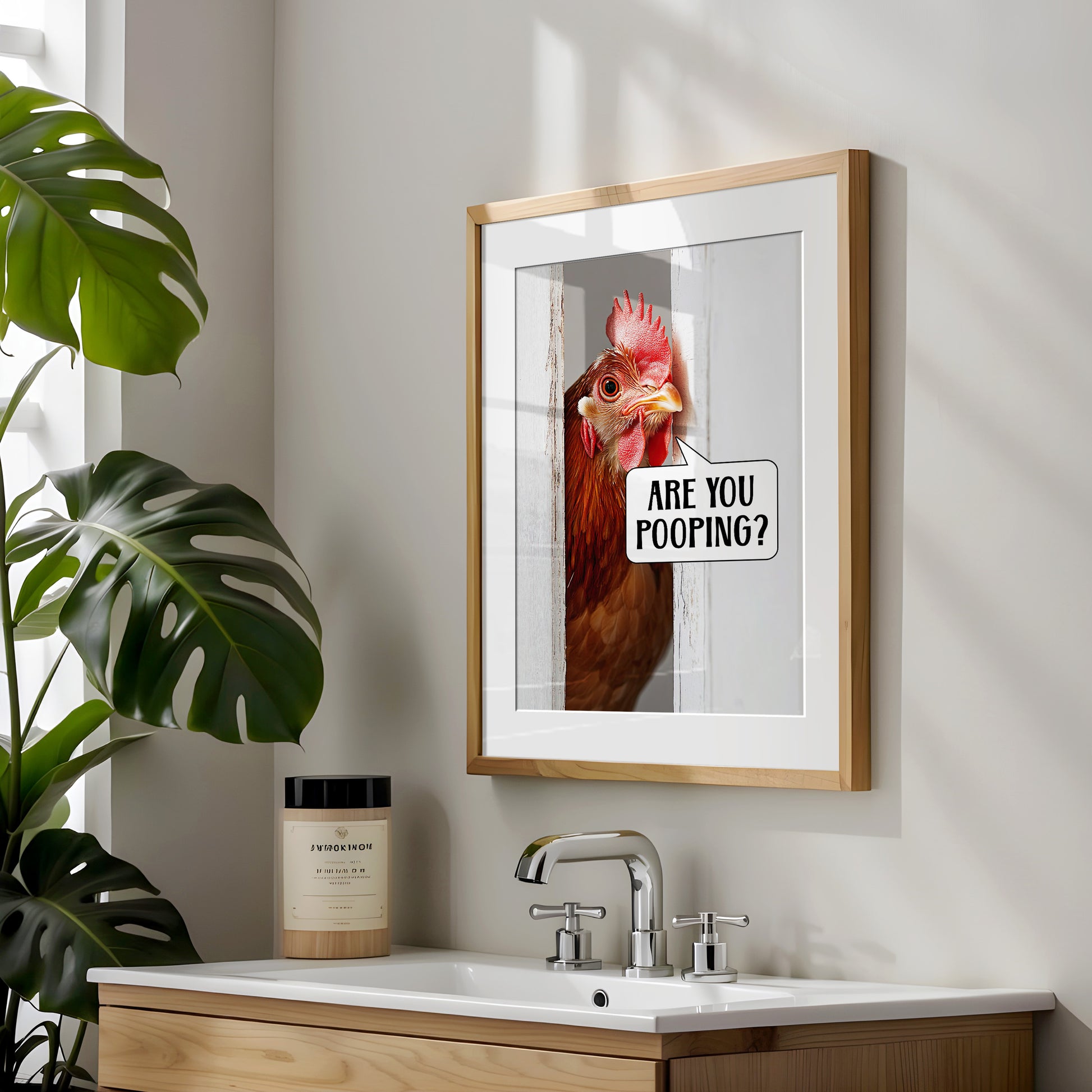 Are you pooping Poster Badezimmer Bild Huhn Badezimmer Deko Gäste WC Bild Lustige Poster Einweihungsgeschenk Haus und Wohnung Geschenk Umzug