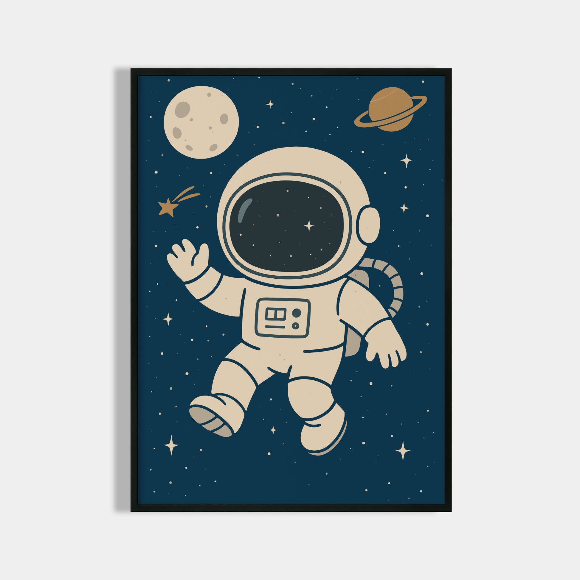 Kinderzimmer Poster personalisiert mit Namen, Babyzimmer Deko Weltraum Bilder, Astronaut Poster, Baby Geschenk Geburt Eltern, Poster Prints