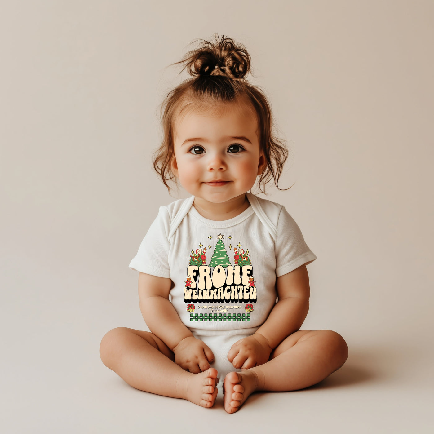 Familie im Partnerlook - Unser erstes Weihnachten Shirts Familienoutfit Festlich - Papa Babybody personalisiert T-Shirts Mama Tochter Outfit