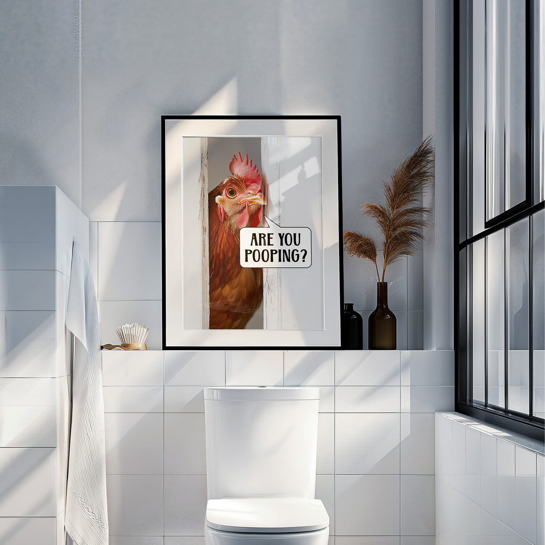 are you pooping poster badezimmer bild huhn badezimmer deko gäste wc bild  lustige poster einweihungsgeschenk haus und wohnung geschenk umzug
