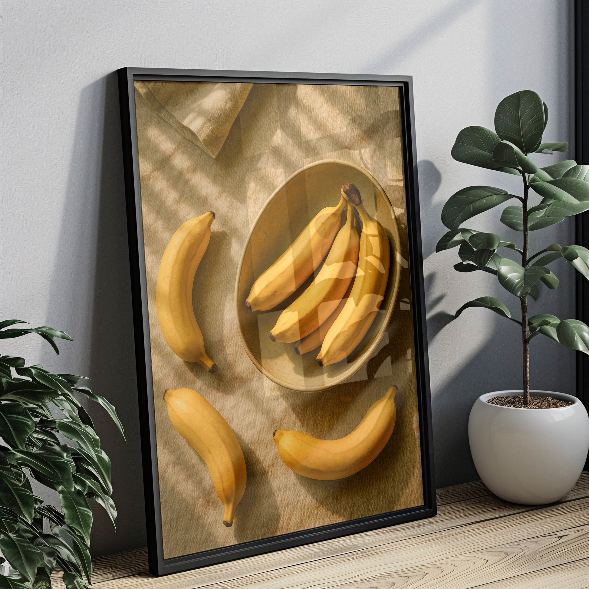 Bananen Stilleben - Küchen Bild Modern - Vintage Kunst Obstgarten