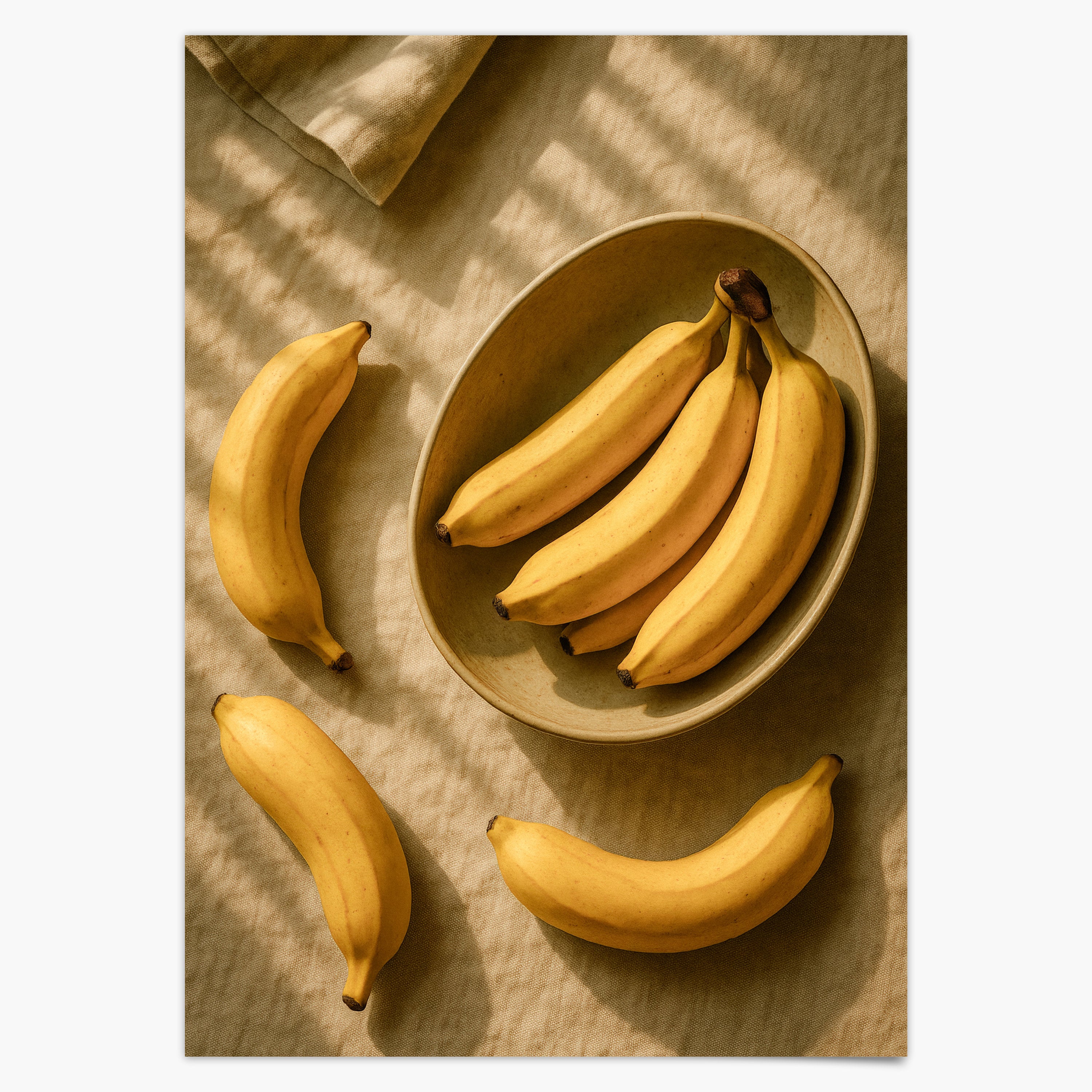 Bananen Stilleben - Küchen Bild Modern - Vintage Kunst Obstgarten