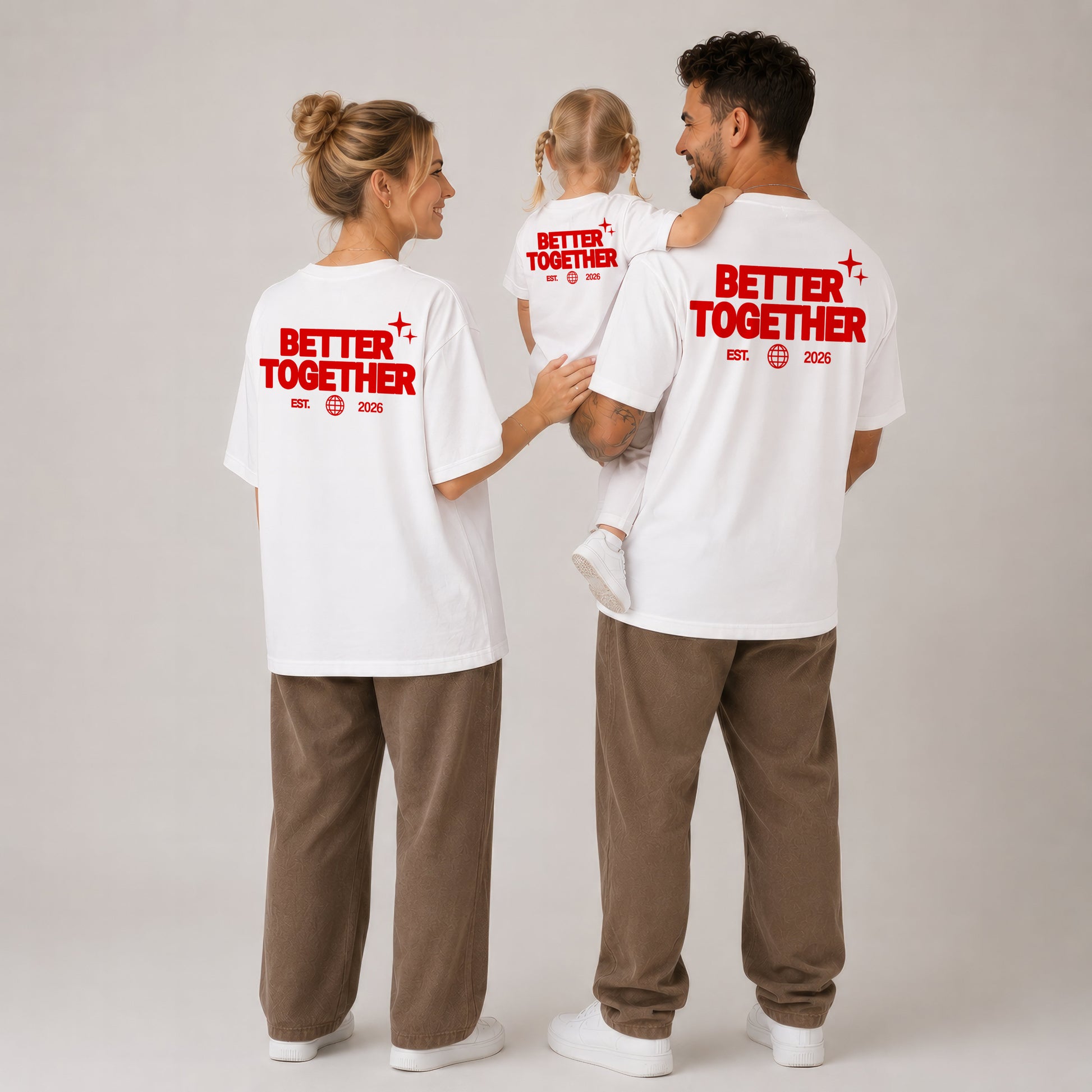 Partnerlook Shirts Personalisiert - Better Together - Papa Baby Geschenk Vatertag - Partner Outfit Familie Wunschdatum Mutter Tochter Outfit