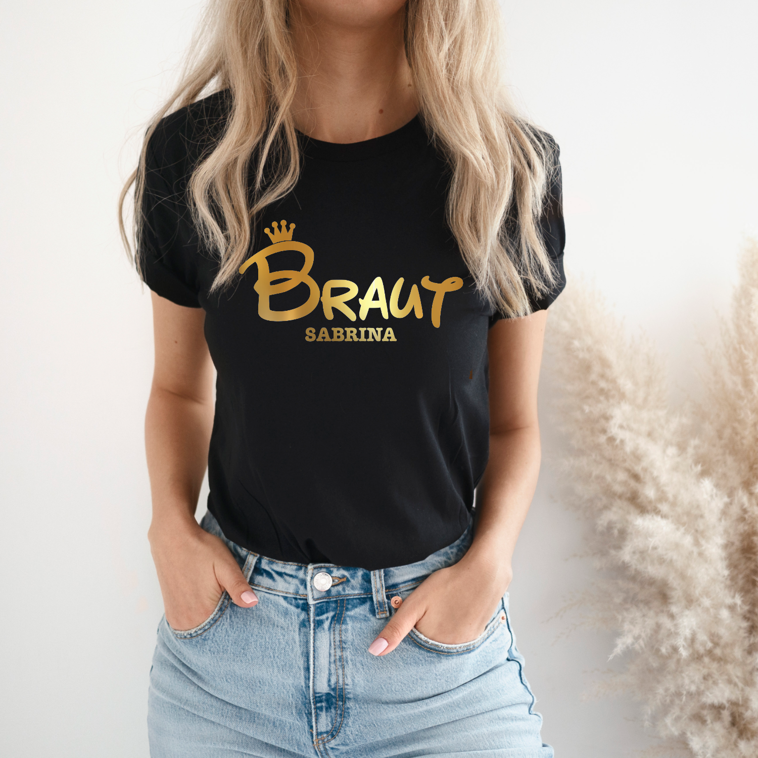 Braut und Team Braut Shirts JGA T-Shirt Frauen Junggesellinnenabschied Personalisiert Braut Shirt Jga Frauen Team Bride Shirts Lustig JGA
