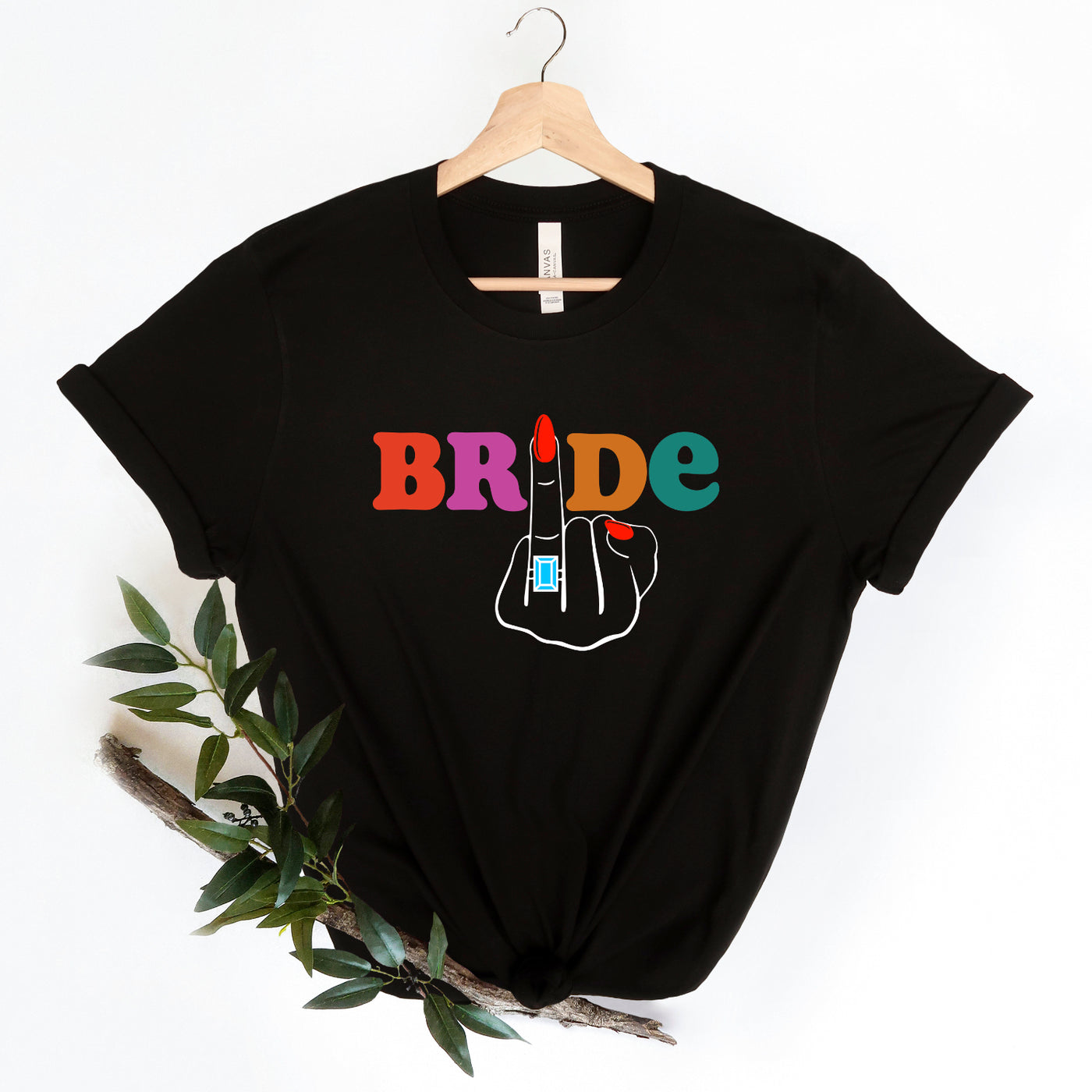 Braut Shirt Bride JGA T-Shirts Junggesellinnenabschied Shirts Team Bride Ringfinger Jga Frauen Unisex Shirts Bride und Team Bride jga Party