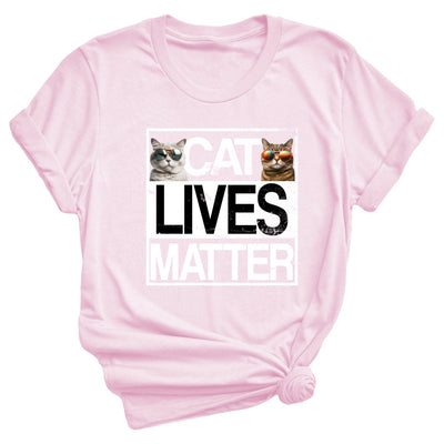 Cat Lives Matter Katzen T-Shirt Katzenliebhaber Geschenk Valentinstag Shirt mit Katzen Geschenk Katzen Shirt Cooles Fun Shirt Unisex