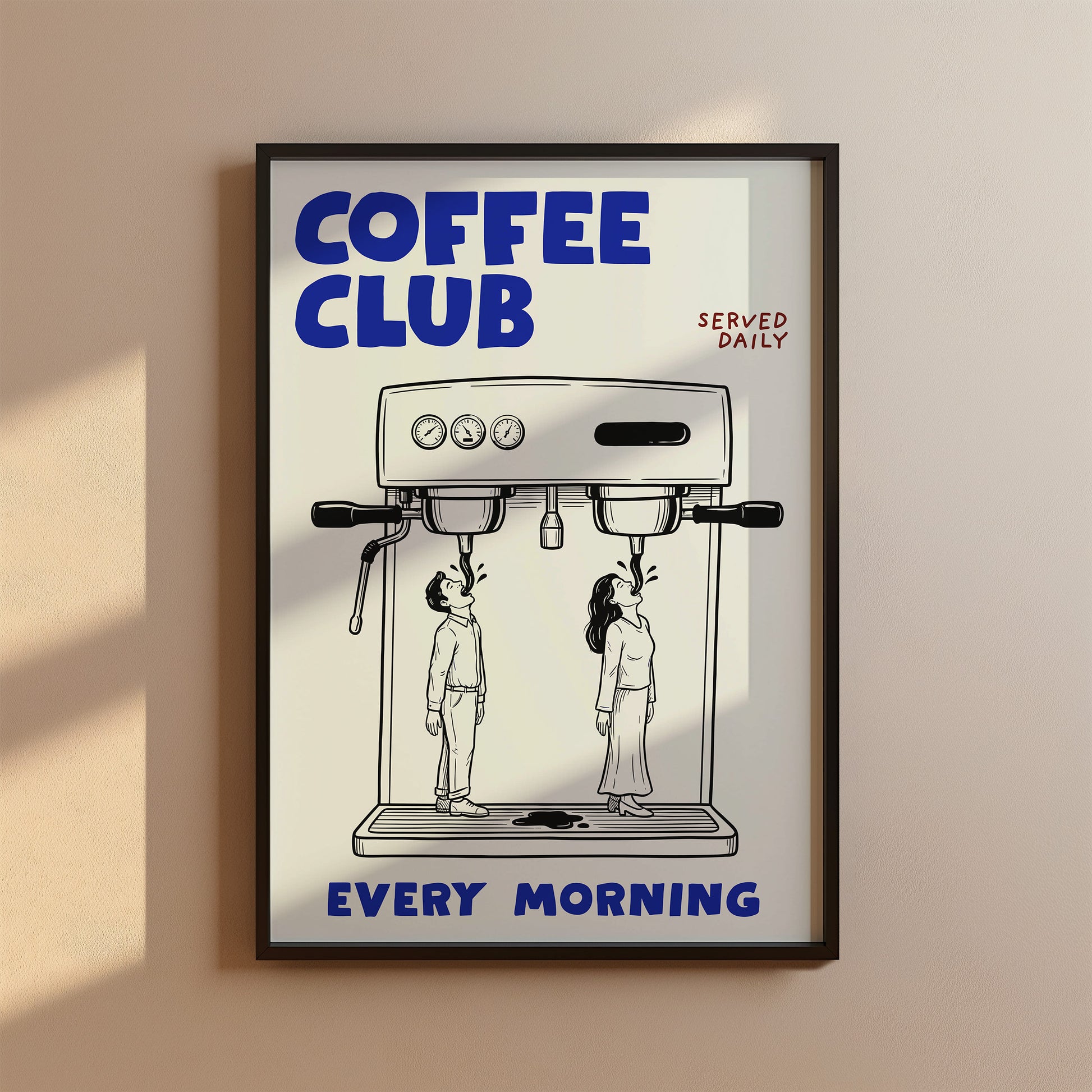 Coffee Club Küchen Poster - Lustiger Espresso Print - Modernes Wohndekor Esszimmer