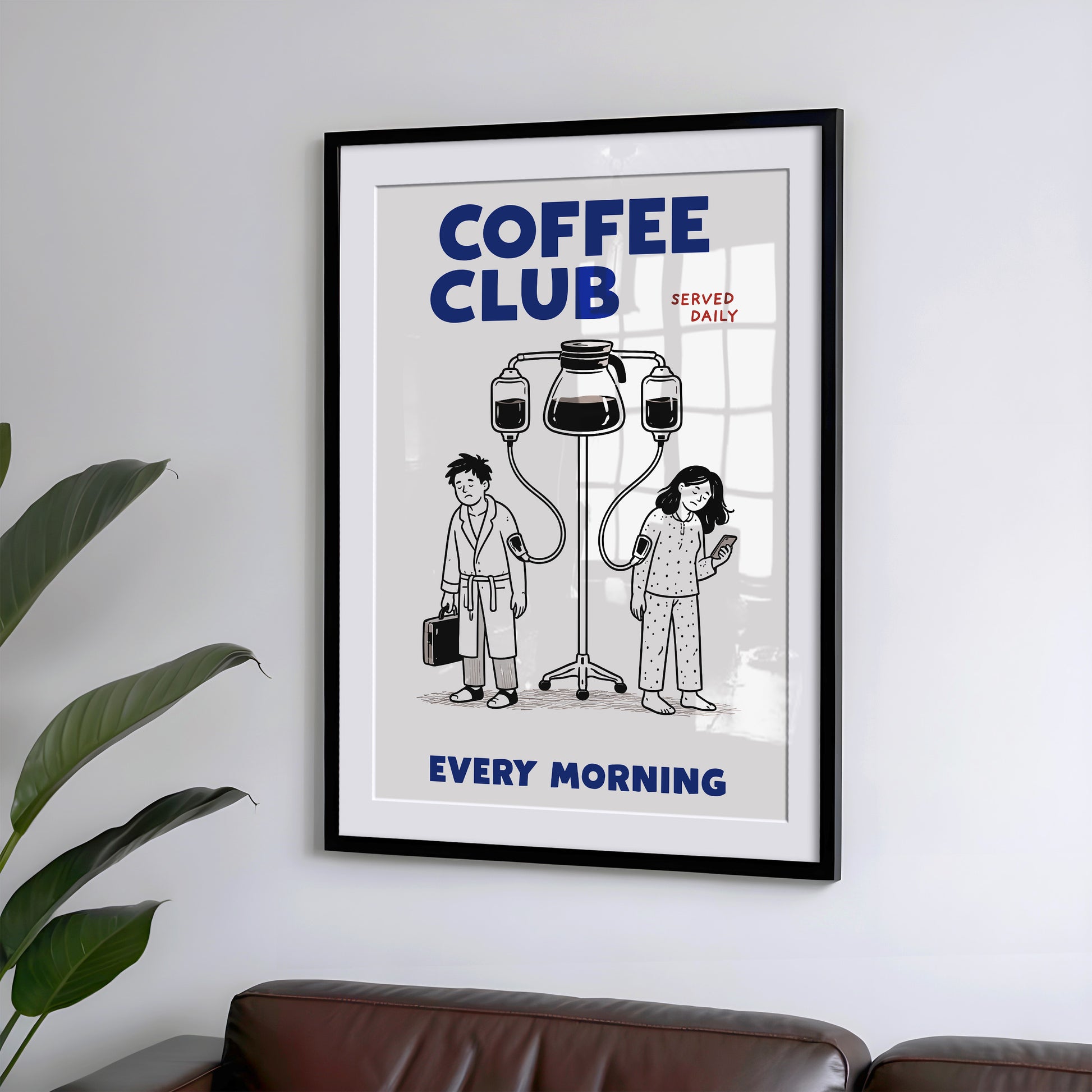 Küchen Kaffee Poster Coffee Club Bild Lustig - Espresso Print - Modernes Wohndekor für Esszimmer