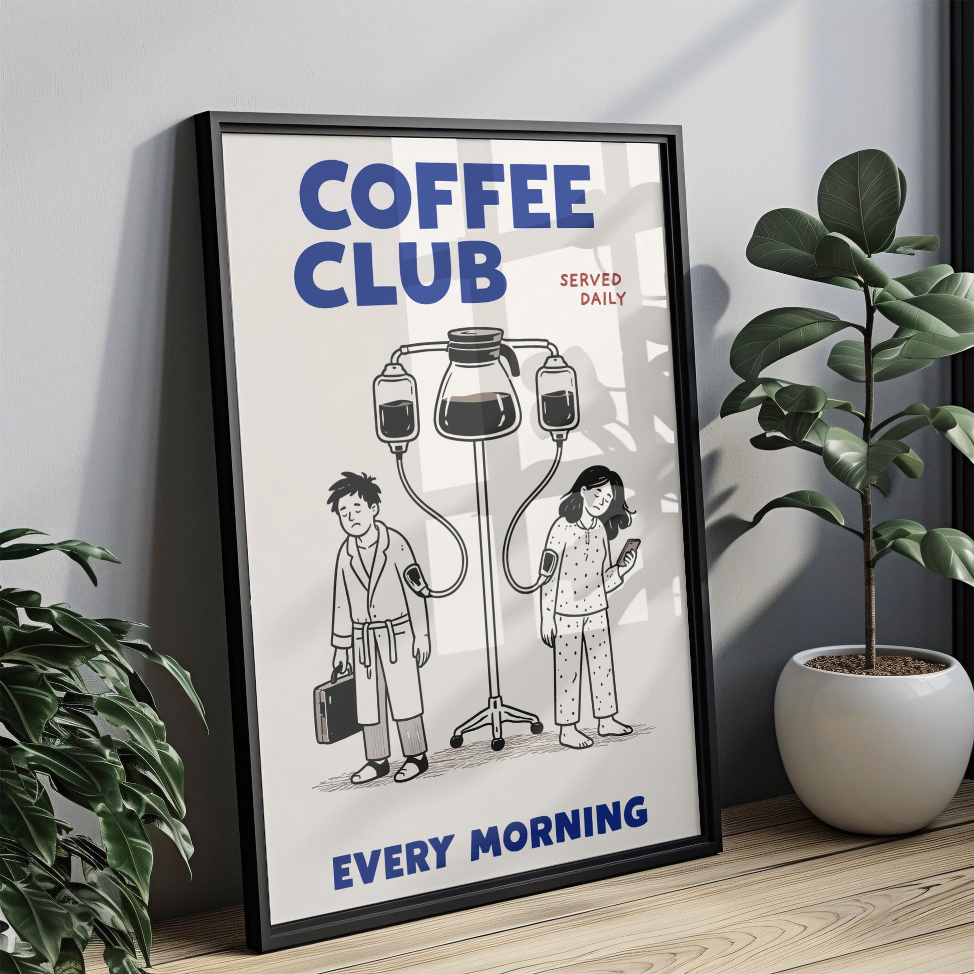 Küchen Kaffee Poster Coffee Club Bild Lustig - Espresso Print - Modernes Wohndekor für Esszimmer