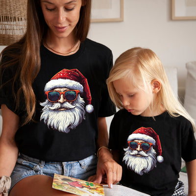 Familienshirts Weihnachten Geschenk Partnerlook Shirts Vater Sohn Outfit Mutter Tochter Unser erstes Weihnachten Cool Santa mit Sonnenbrille