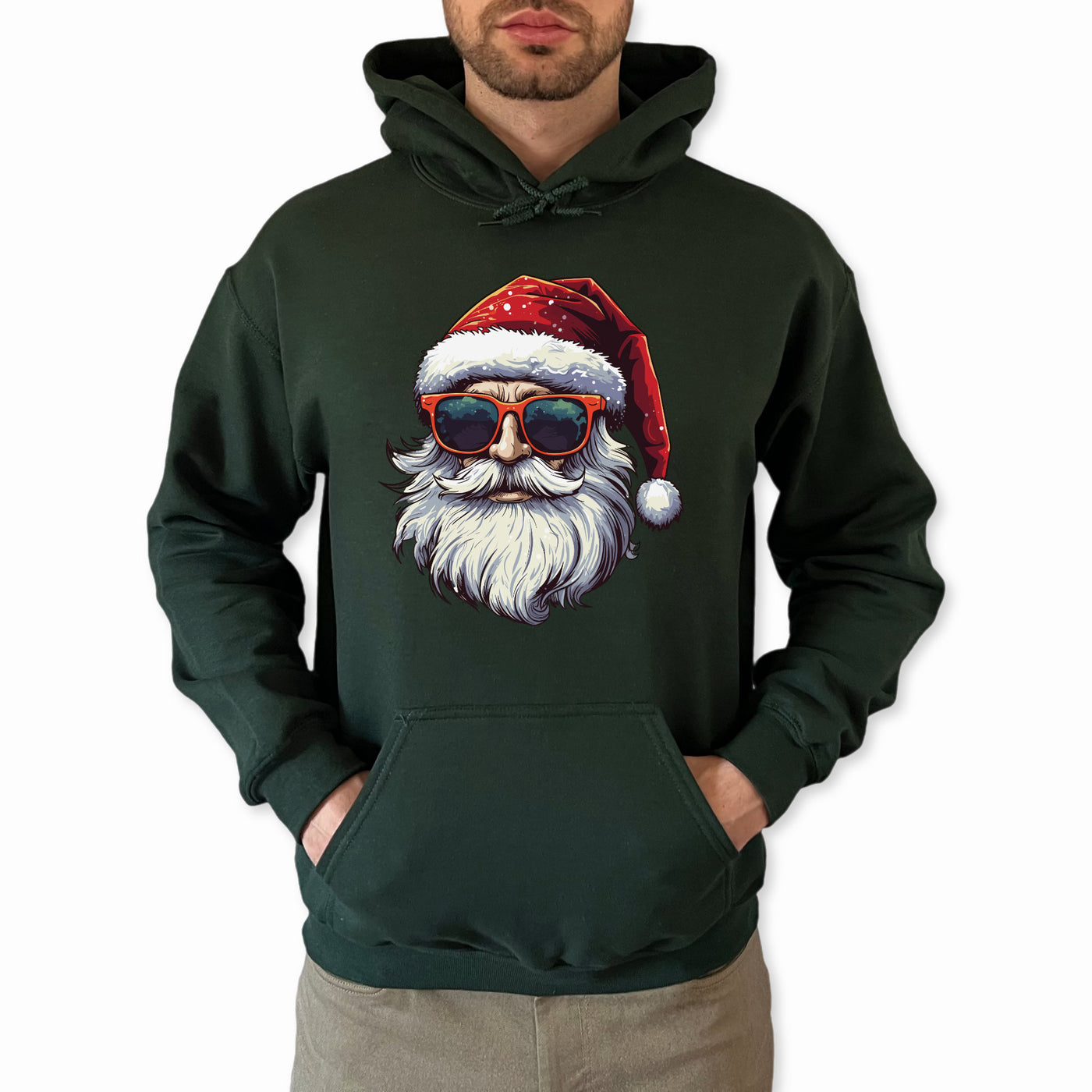 Weihnachten Pullover Cool Santa Weihnachten Hoodie Weihnachtsgeschenk Weihnachtsmann mit Sonnenbrille Weihnachten Pullover Mann Frau Unisex