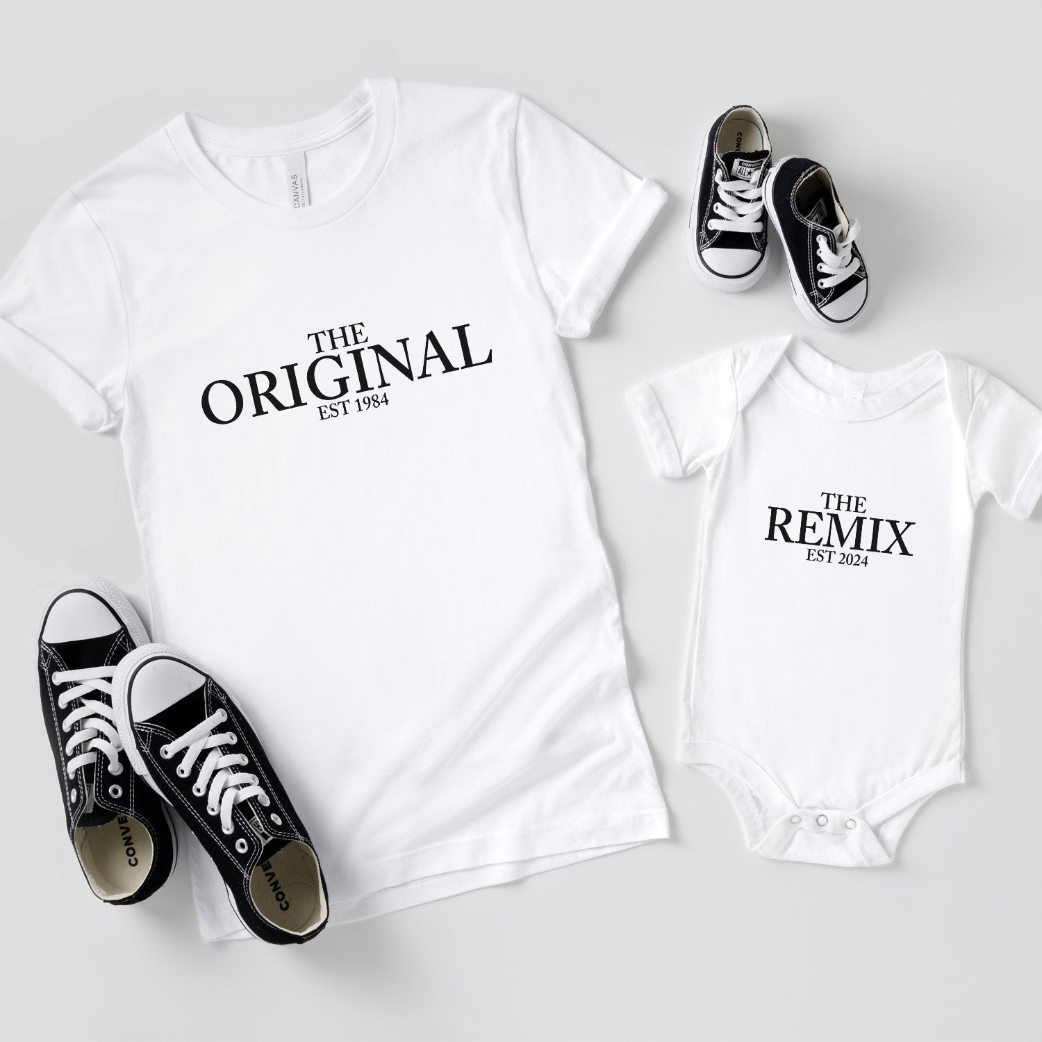 Personalisierte Geschenke Baby Vater Sohn Partnerlook Papa tshirt Mutter Tochter Outfit Geschenk Papa Valentinstag Original Remix Shirts