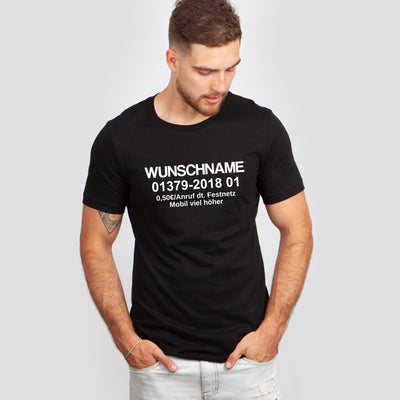 Dschungelcamp Shirt inkl. Wunschname + Telefonnummer Custom Shirt mit Wunschdruck Karneval