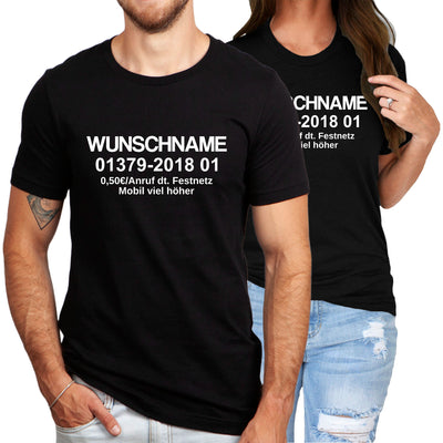 Dschungelcamp Shirt inkl. Wunschname + Telefonnummer Custom Shirt mit Wunschdruck Karneval
