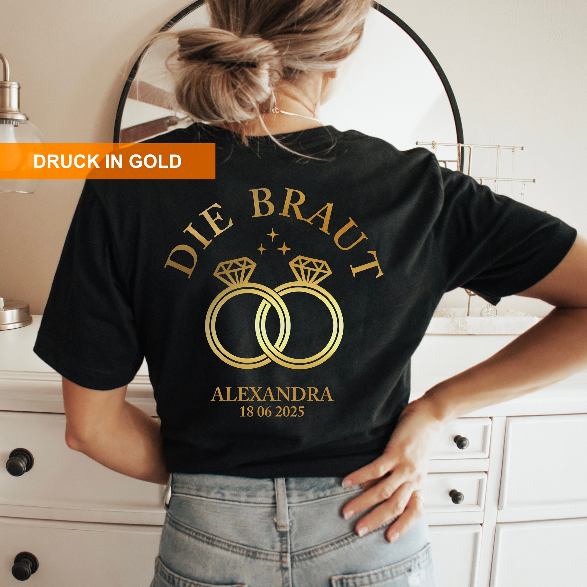 JGA Shirt Personalisiert Junggesellinnenabschied tshirts Frauen JGA Shirt Braut Team Braut Shirts Party Feiern Unisex XS - 3XL