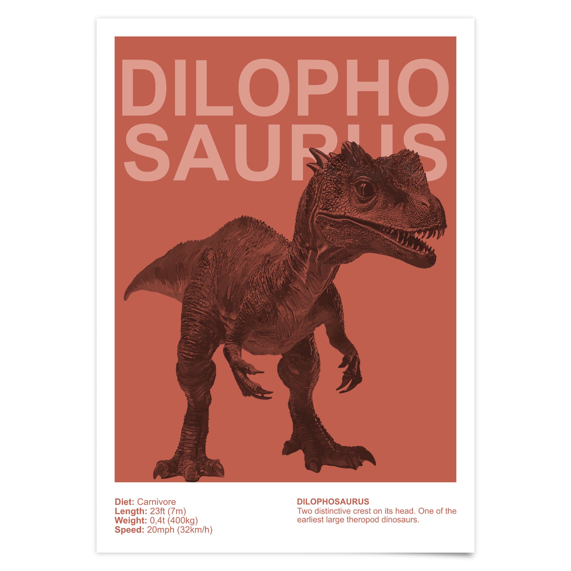 Dinosaurier Poster Kinderzimmer Deko - Dino Print Wanddekoration T-Rex Bilder 3er, 6er, 9er Set
