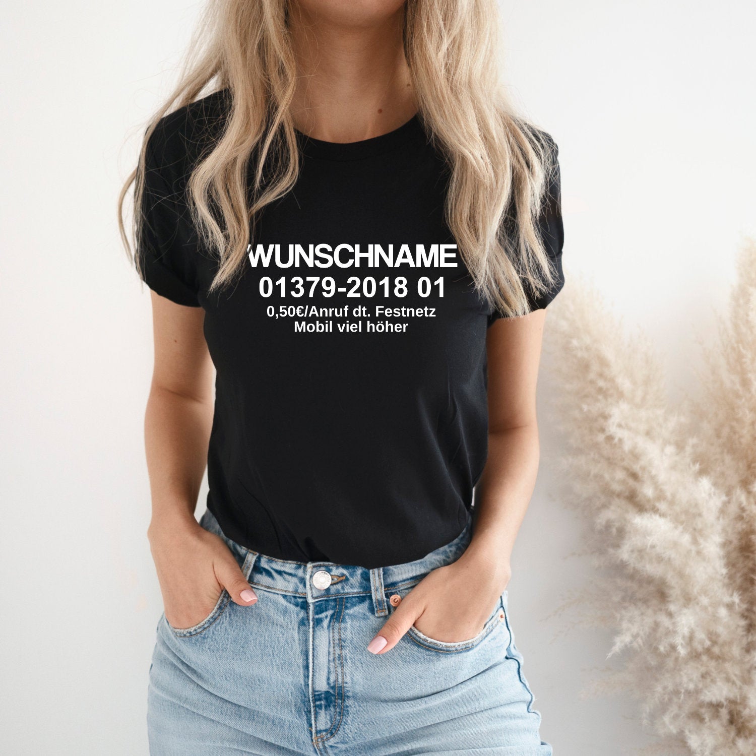 Dschungelcamp Shirt inkl. Wunschname + Telefonnummer Custom Shirt mit Wunschdruck Karneval