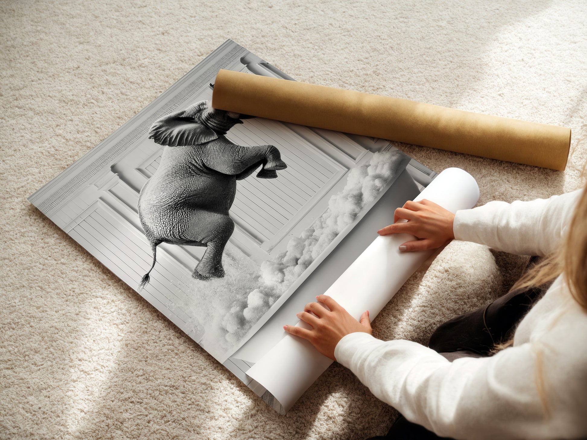 Elefant springt in Badewanne Poster Badezimmer Deko Gäste WC Geschenk Hauskauf Einweihungsparty Badezimmer Dekoration Badezimmer Print Fun