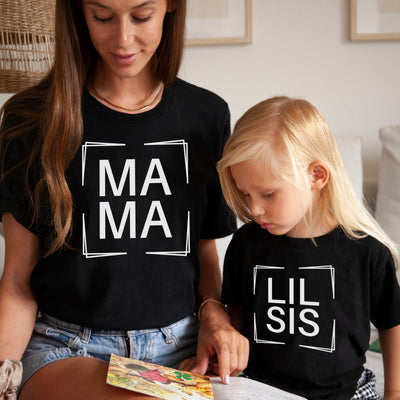 Familienoutfit Mama Papa Mini Shirts Familien T-Shirts Modern Baby Geschenk Big Bro Bodysuit bedruckt Lil Sis Big Sis Kinder Shirts Unisex