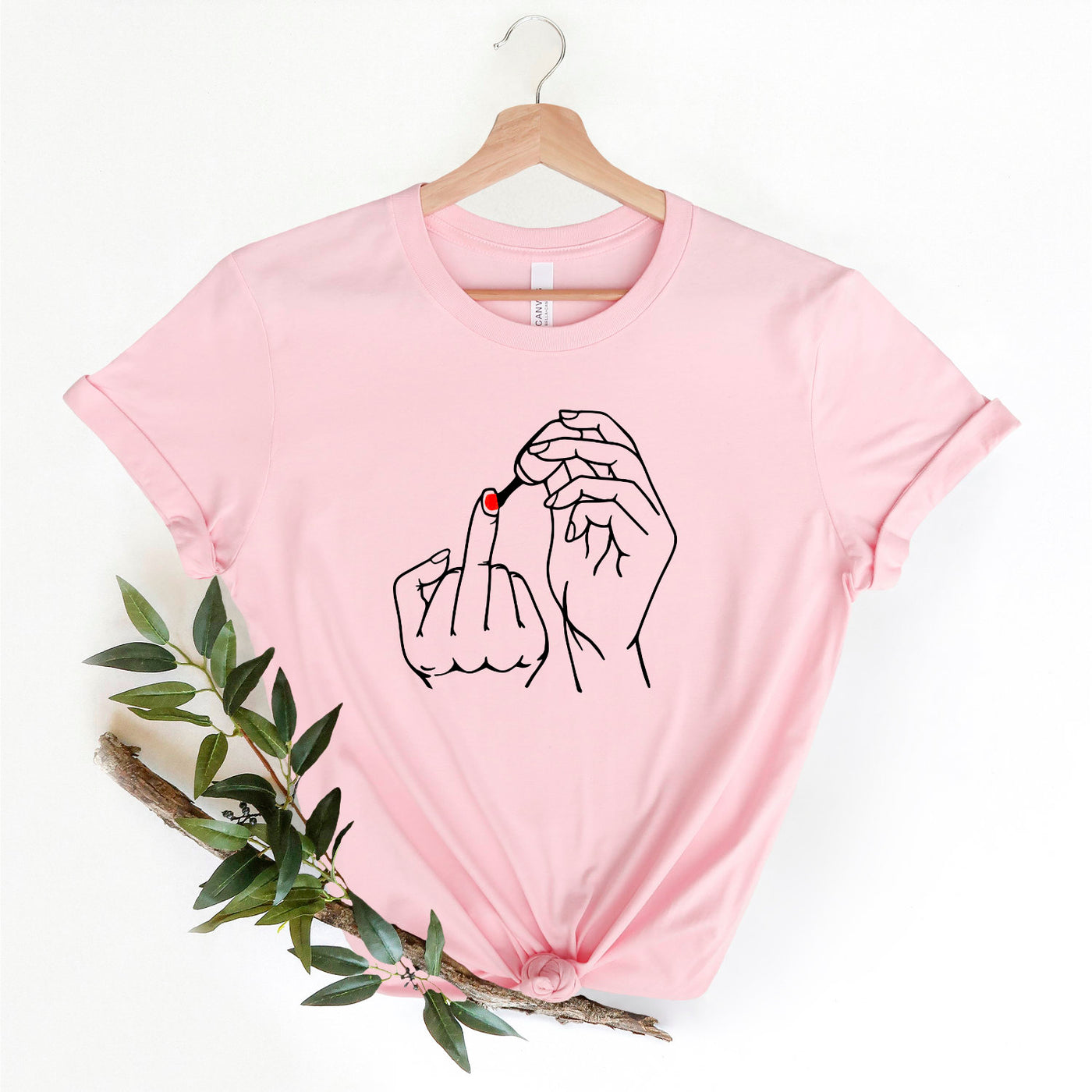 Feminist Shirt Feminismus T-Shirt Mittelfinger Nagellack Shirt Sommer tshirt Geschenk für Mädchen und beste Freundin Unisex Shirts