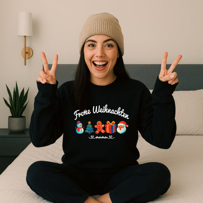 Personalisierte Weihnachtspullover für die Familie - Familienoutfit Weihnachten Sweater für Mama, Papa und Baby