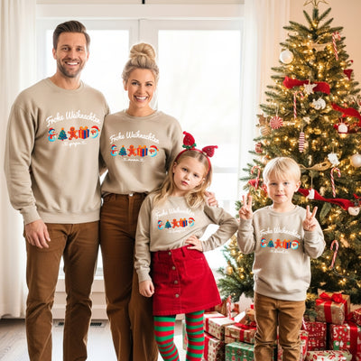 Personalisierte Weihnachtspullover für die Familie - Familienoutfit Weihnachten Sweater für Mama, Papa und Baby