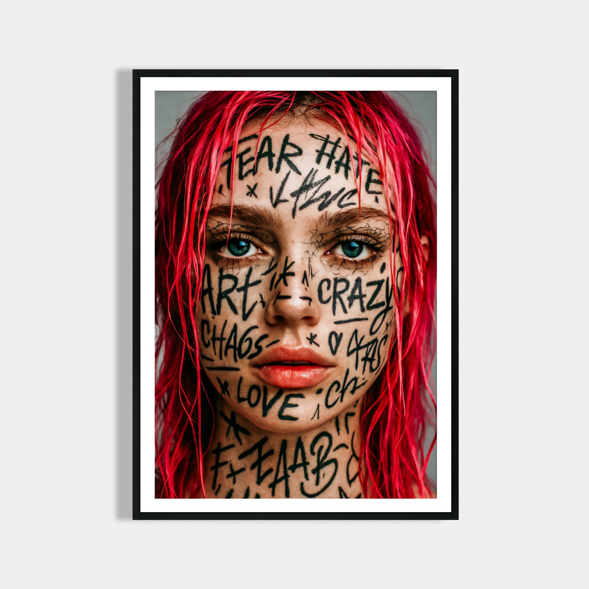 Frau Tattoo Poster Urbane Kunst Print - Mode Poster - Moderne Vintage Bilder & Wohndekoration - Wanddekoration Wohnzimmer Schlafzimmer Deko