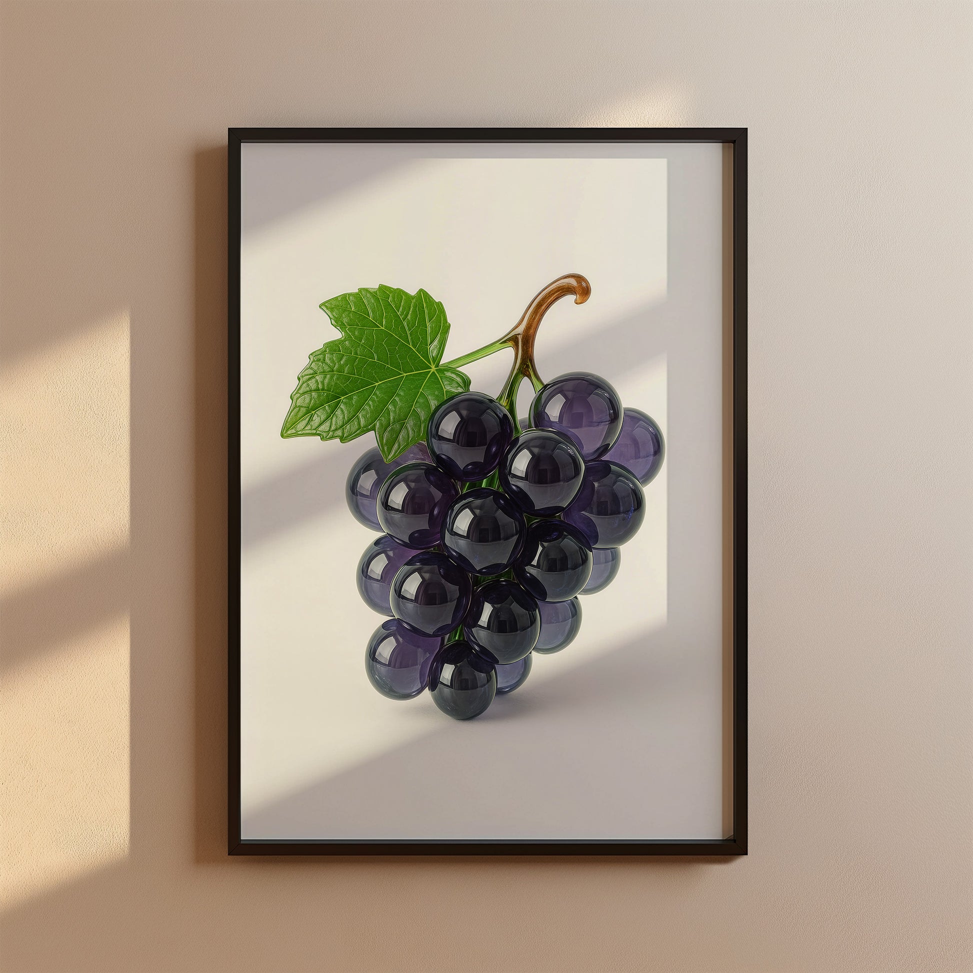 Weintrauben Stillleben Poster - Glasweintrauben Wandbild