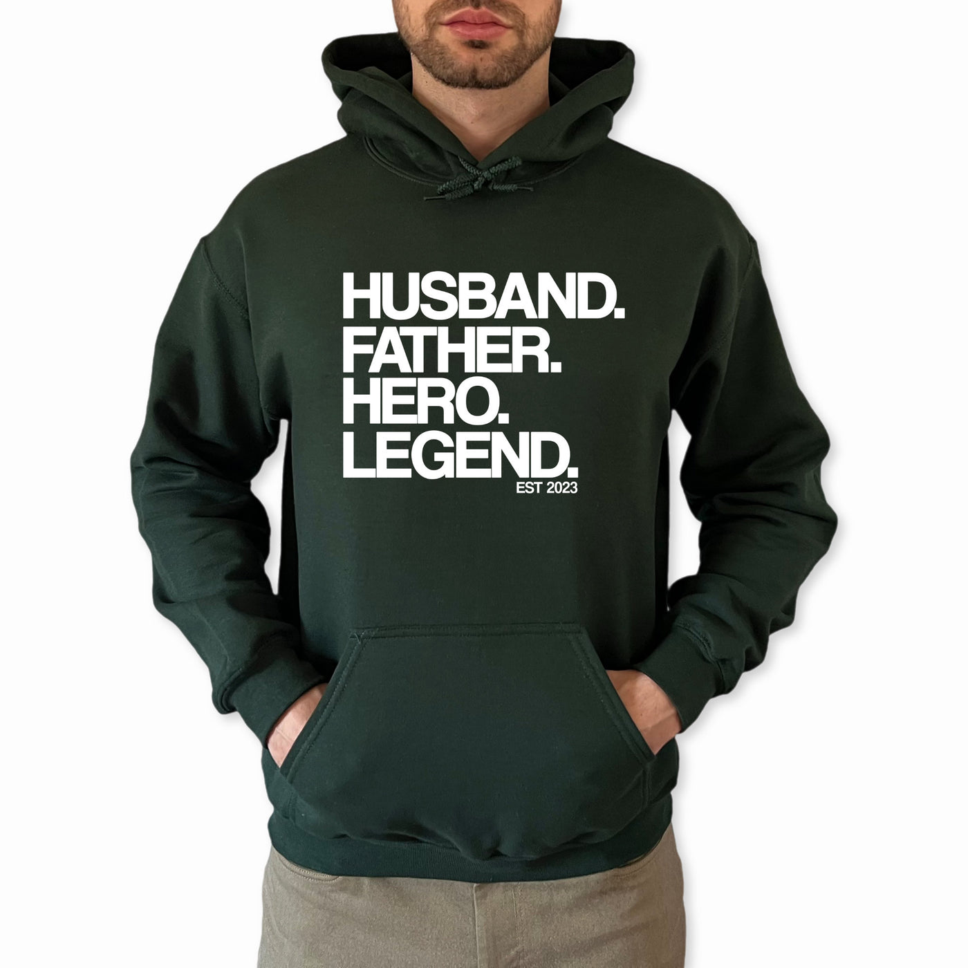 Papa Geschenk Hoodie Personalisiert Pullover für Papa mit Wunschdatum Husband, Father, Hero, Legend Vatertag Geschenk Vatertagsgeschenk