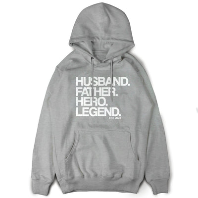 Papa Geschenk Hoodie Personalisiert Pullover für Papa mit Wunschdatum Husband, Father, Hero, Legend Vatertag Geschenk Vatertagsgeschenk