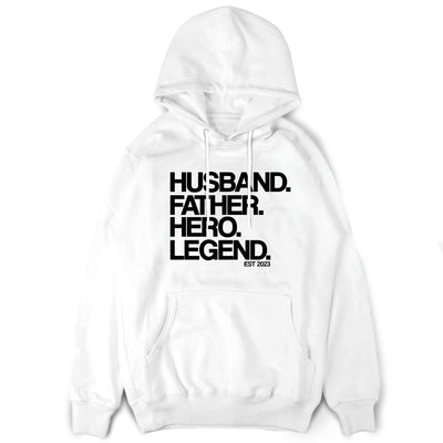 Papa Geschenk Hoodie Personalisiert Pullover für Papa mit Wunschdatum Husband, Father, Hero, Legend Vatertag Geschenk Vatertagsgeschenk