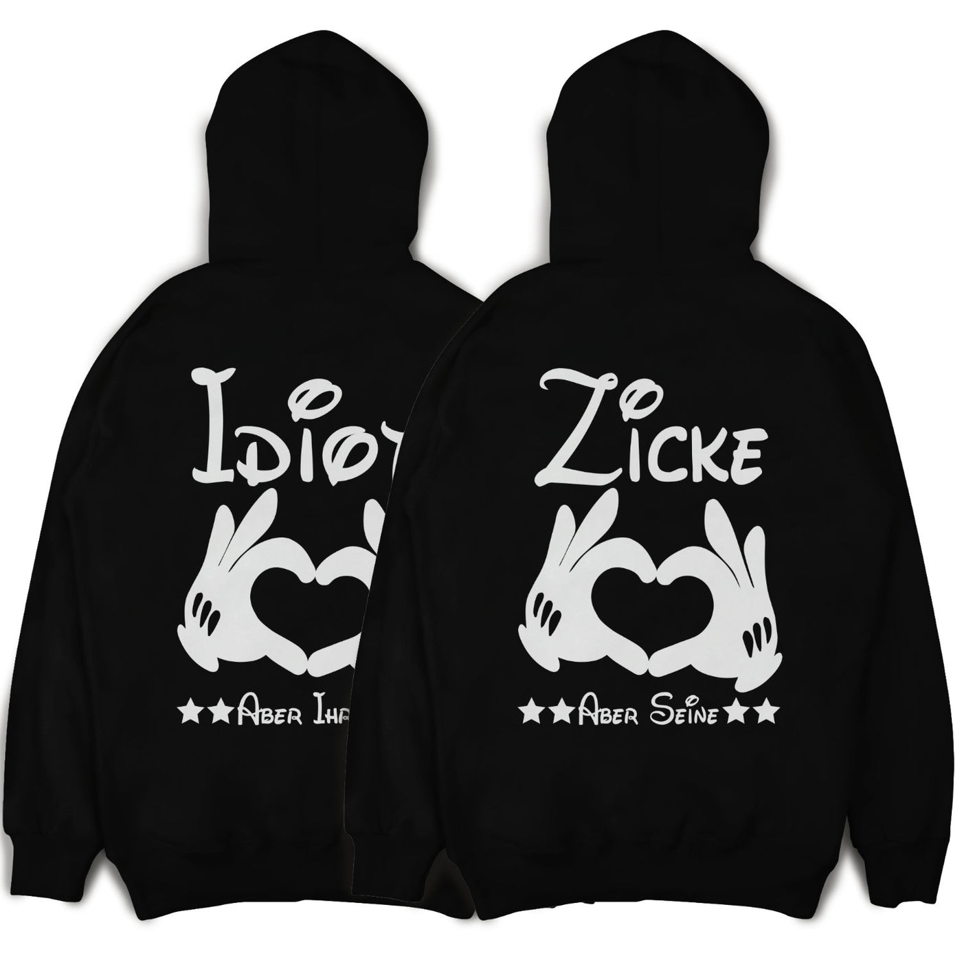 Idiot Aber Ihrer und Zicke Aber Seine Pärchen Pullover im SET Pärchen Hoodie Paar Geschenk für Paare Idiot Zicke Million Threads XS - 3XL