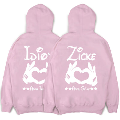 Idiot Aber Ihrer und Zicke Aber Seine Pärchen Pullover im SET Pärchen Hoodie Paar Geschenk für Paare Idiot Zicke Million Threads XS - 3XL