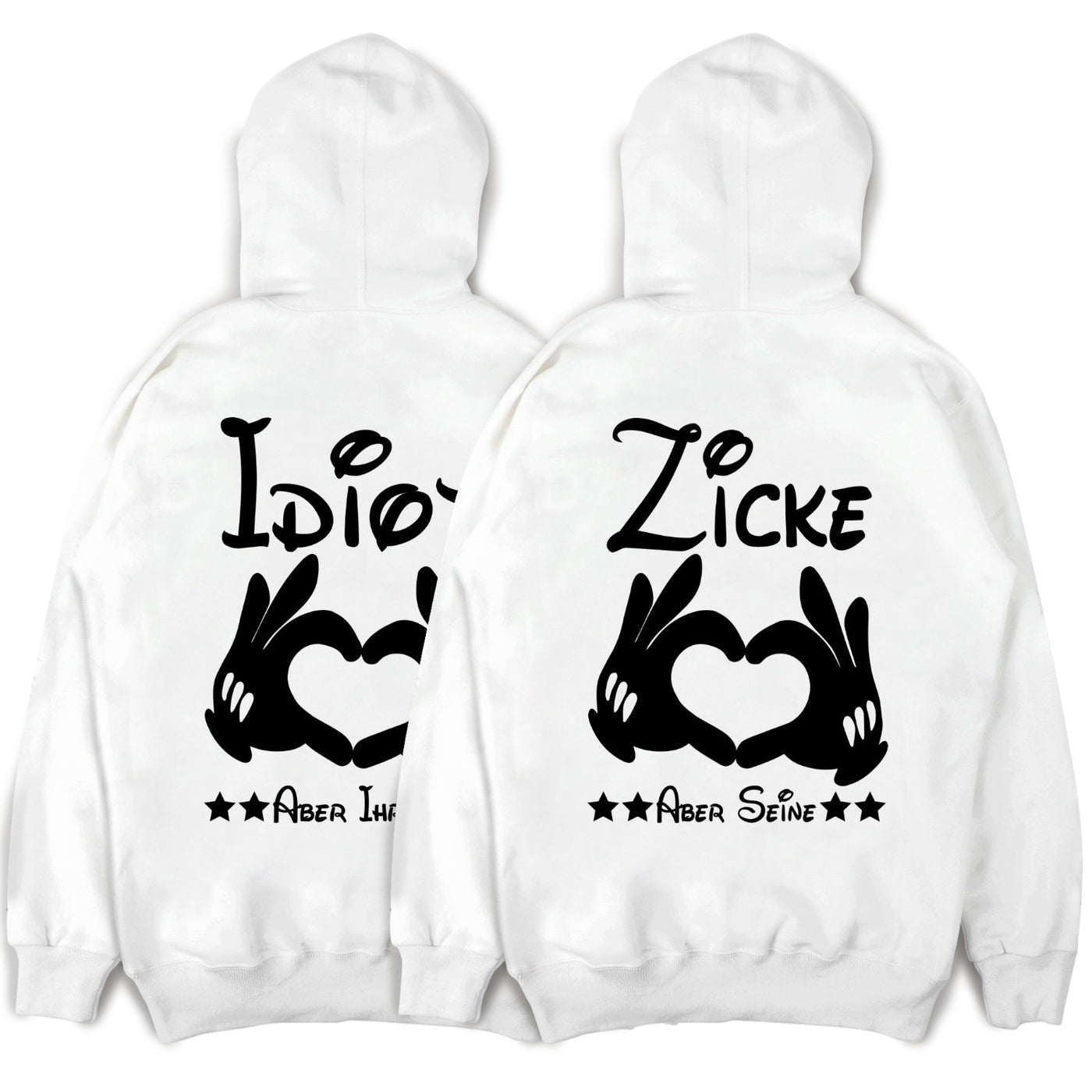 Idiot Aber Ihrer und Zicke Aber Seine Pärchen Pullover im SET Pärchen Hoodie Paar Geschenk für Paare Idiot Zicke Million Threads XS - 3XL