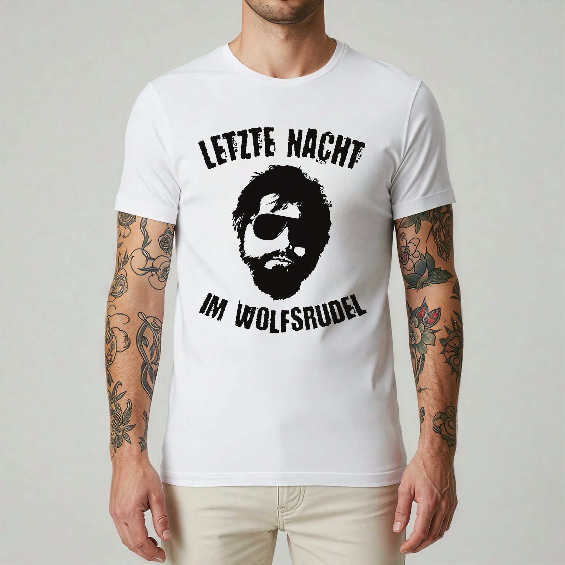 JGA Shirt Männer Letzte Nacht im Wolfsrudel Junggesellenabschied T-Shirts Hangover Shirt JGA Shirts lustig Party Shirts Bräutigam Wolfsrudel