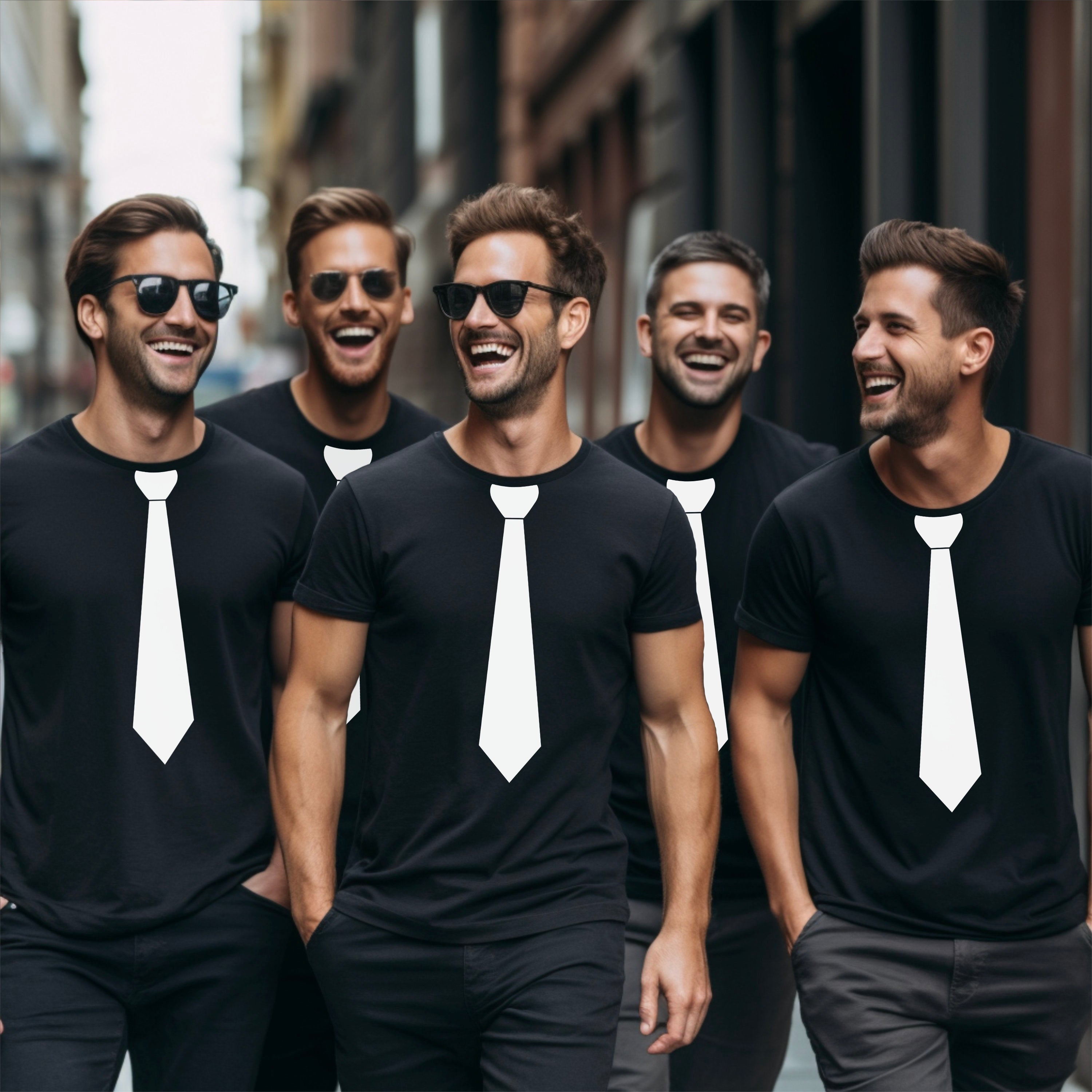 T-Shirt mit Krawatte für JGA Krawatten Shirt