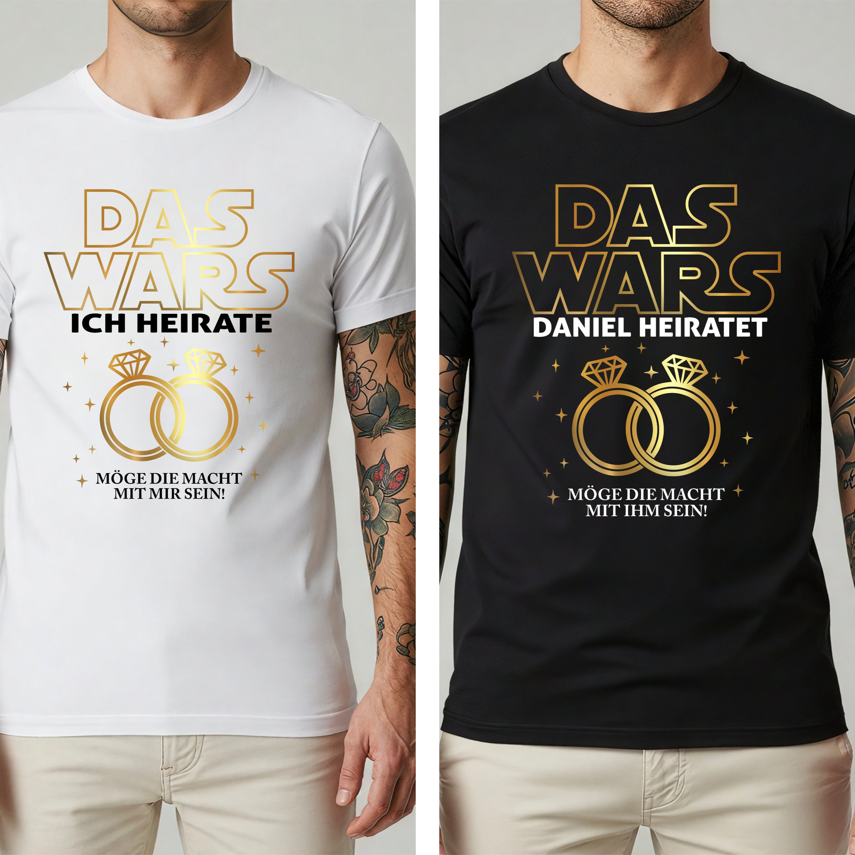 DAS WARS JGA Shirt Männer Junggesellenabschied Jga T-Shirts Hochzeit Bräutigam Wunschname Shirts jga