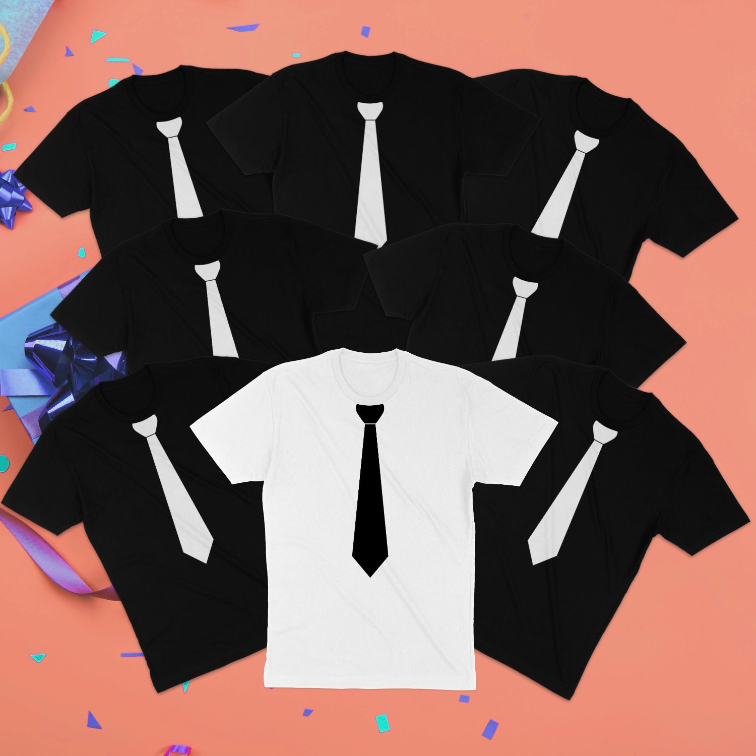 T-Shirt mit Krawatte für JGA Krawatten Shirt