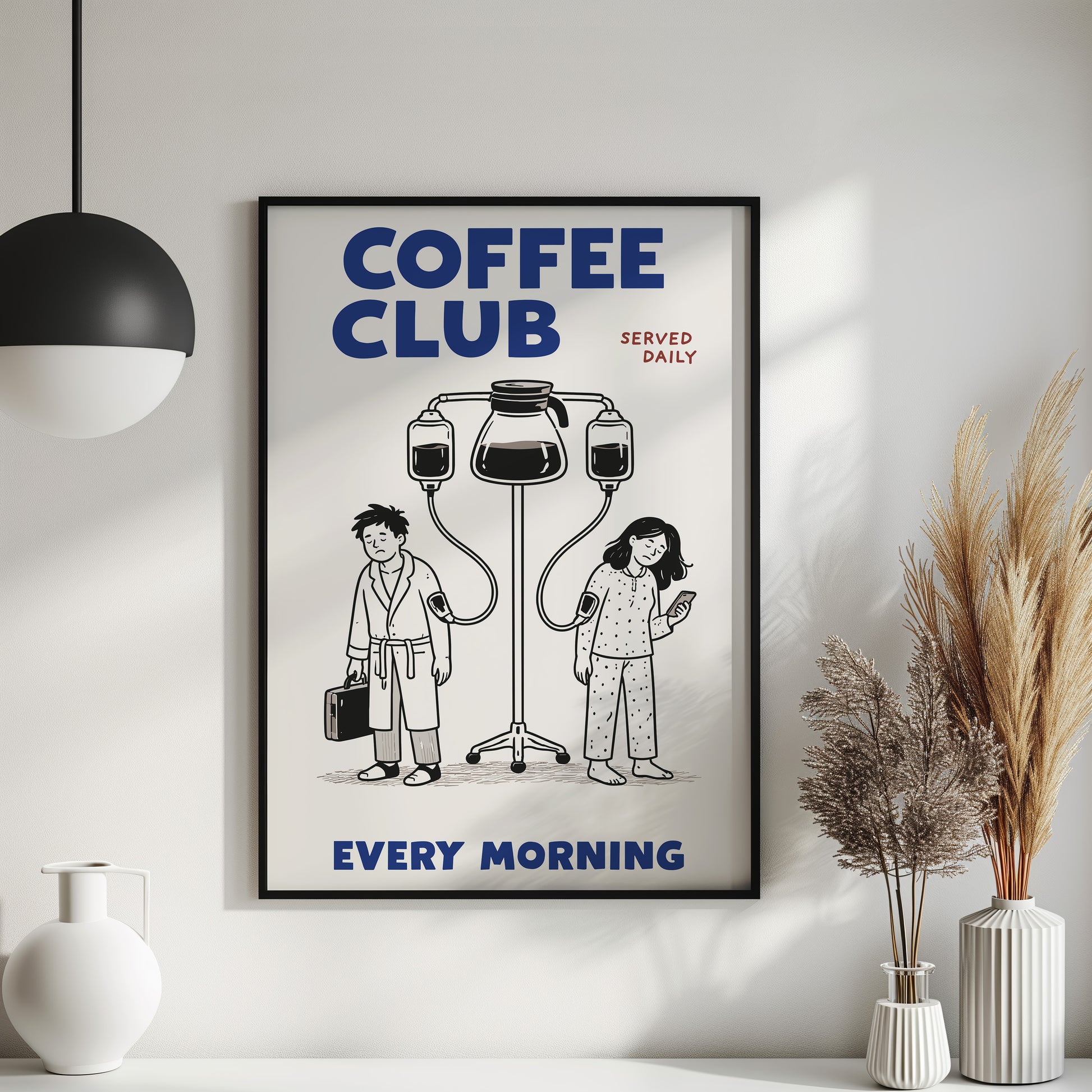 Küchen Kaffee Poster Coffee Club Bild Lustig - Espresso Print - Modernes Wohndekor für Esszimmer