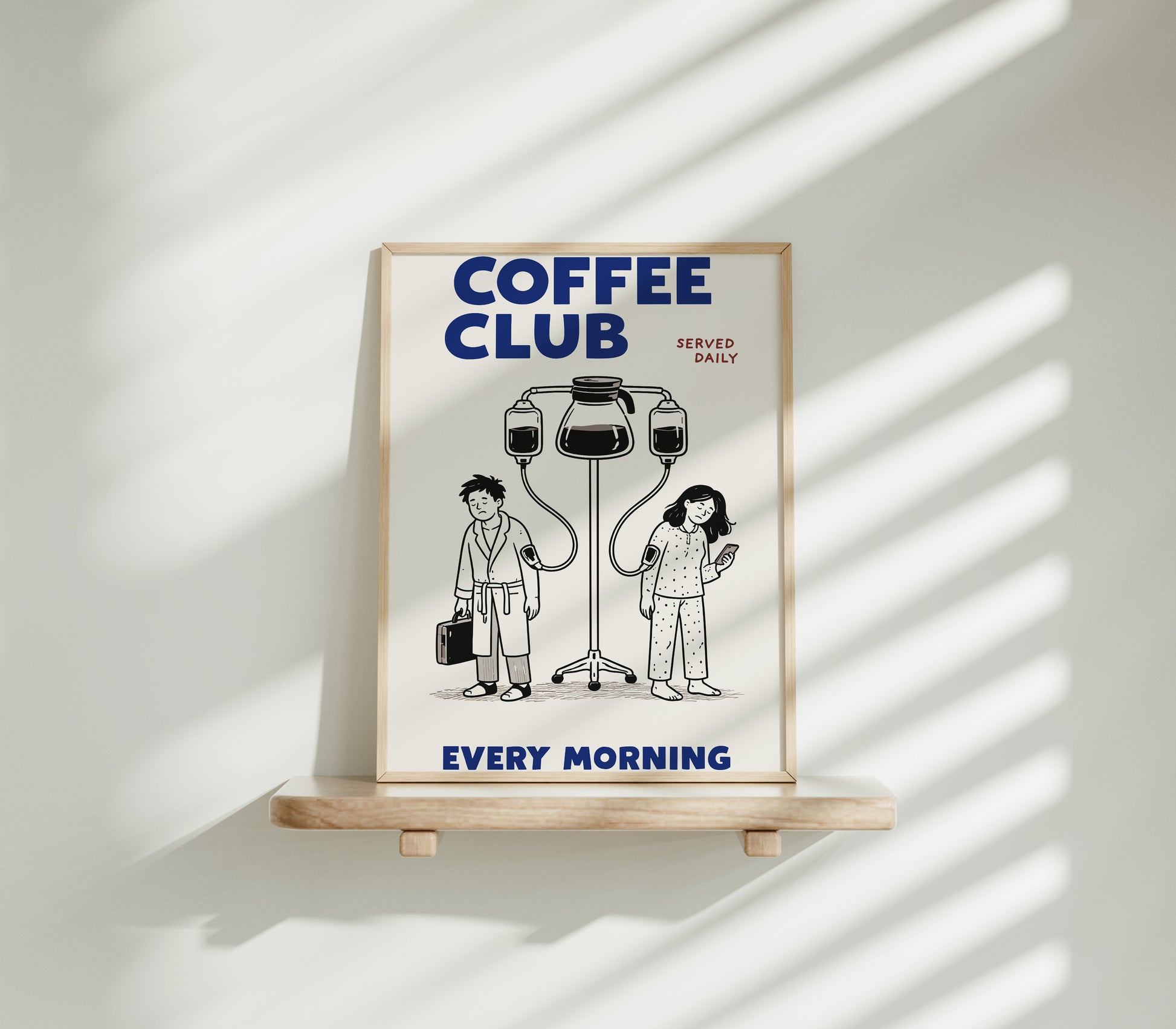Küchen Kaffee Poster Coffee Club Bild Lustig - Espresso Print - Modernes Wohndekor für Esszimmer