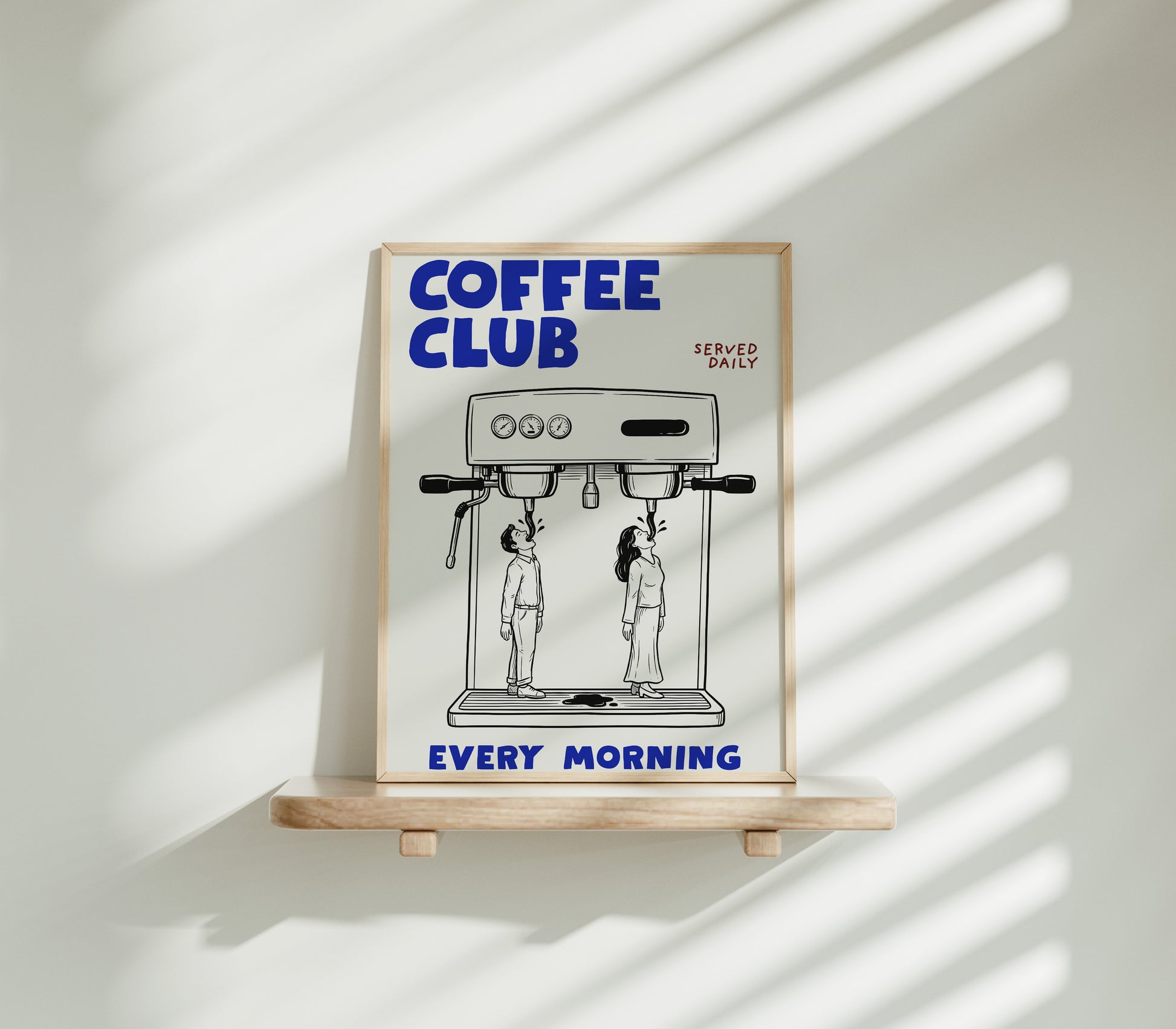 Coffee Club Küchen Poster - Lustiger Espresso Print - Modernes Wohndekor Esszimmer