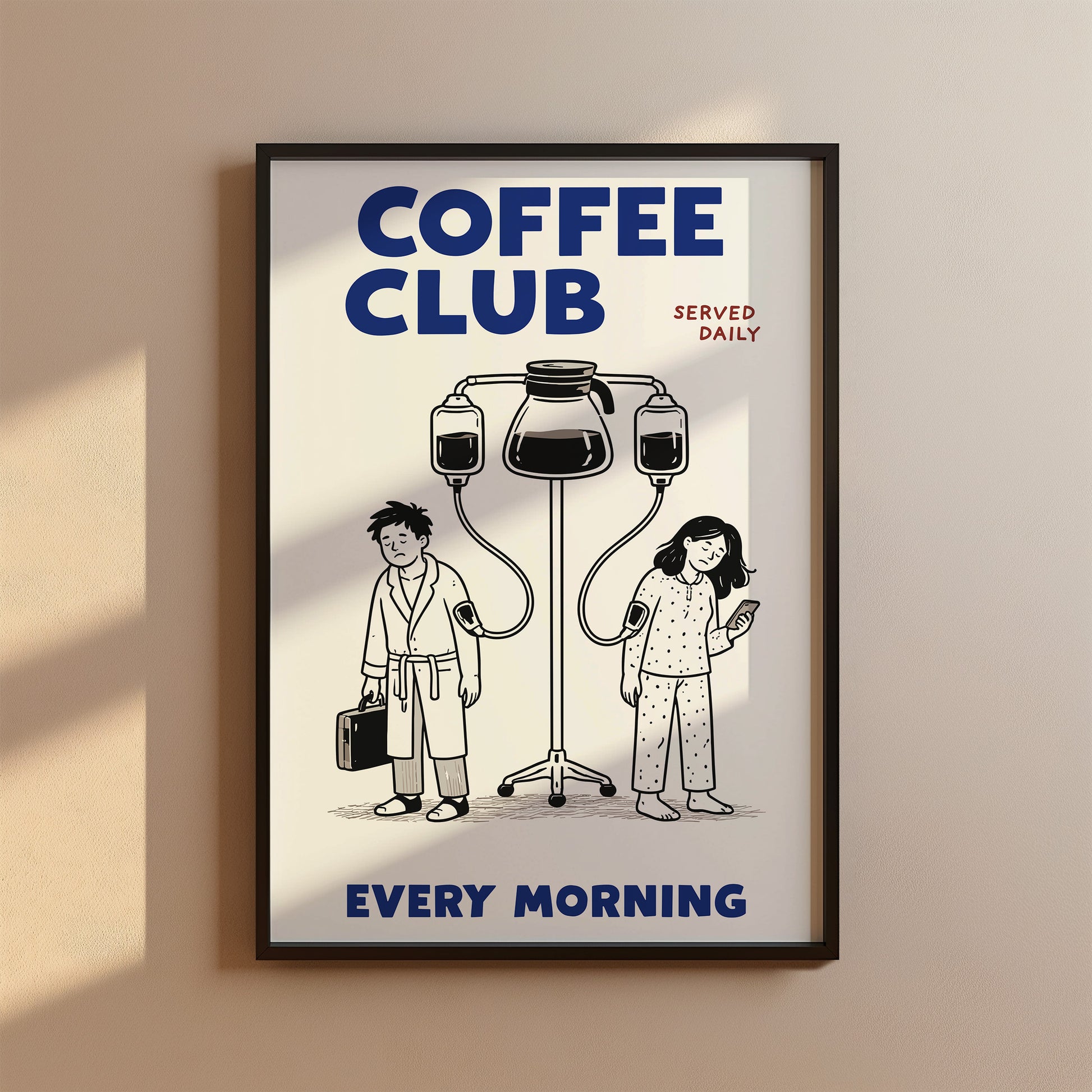 Küchen Kaffee Poster Coffee Club Bild Lustig - Espresso Print - Modernes Wohndekor für Esszimmer