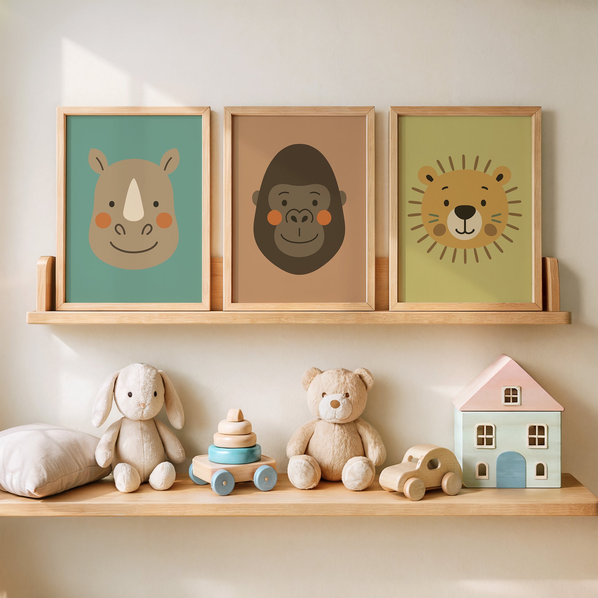 Kinder- & Babyzimmer Poster Tiere - Wandbilder Drucke Löwe, Tiger, Giraffe Panda uvm.