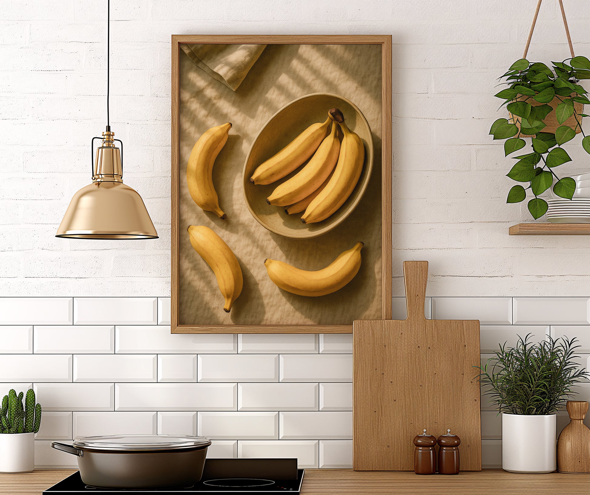 Bananen Stilleben - Küchen Bild Modern - Vintage Kunst Obstgarten