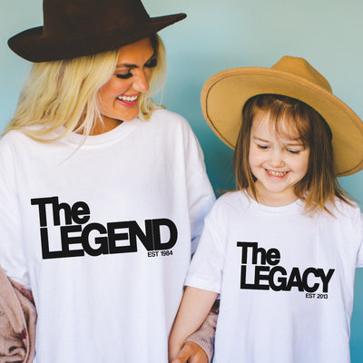 The Legend The Legacy Shirt Vater Sohn Partnerlook T-Shirts Mutter Tochter Outfit Vatertag Muttertag Mutter Tochter Geschenk Vater Sohn