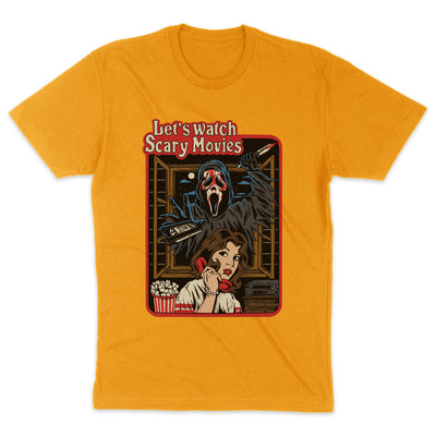Lets Watch Scary Movies Shirt Halloween T-Shirt Scream Horror Vintage Shirt Ghostface Unisex Shirt Parodie Fun Satire