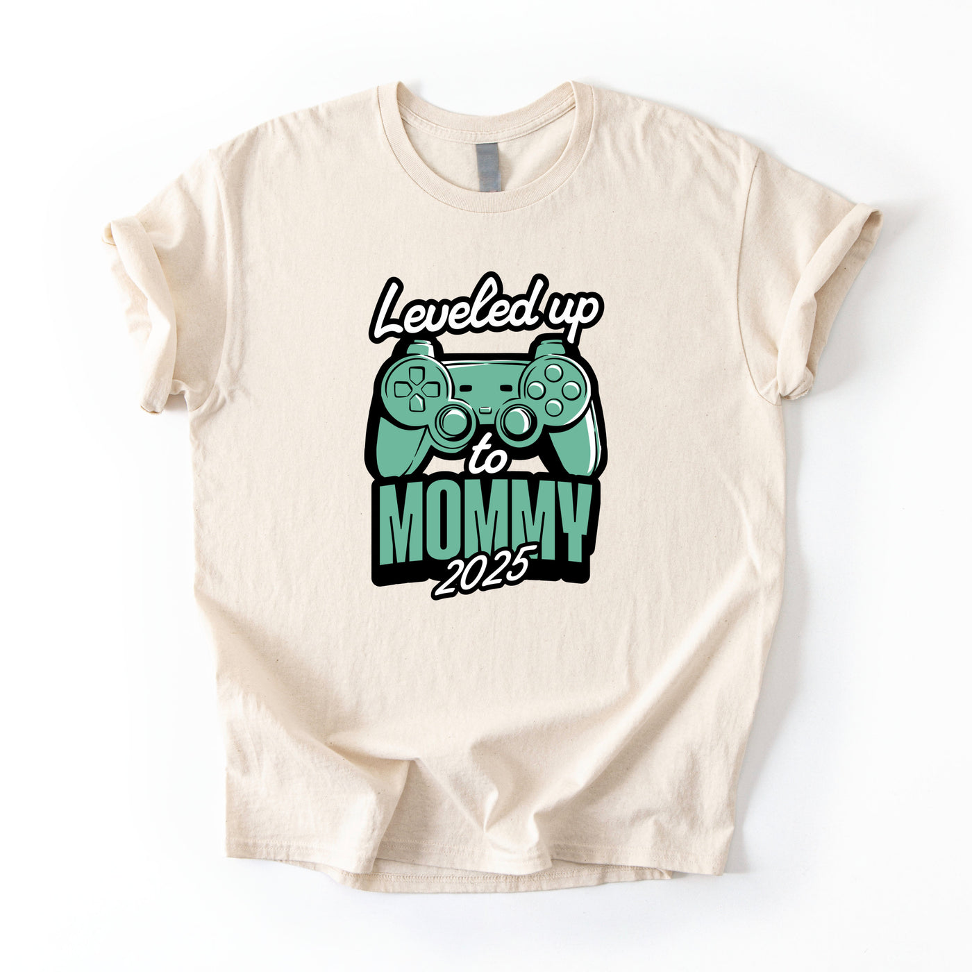 Leveled up to Daddy, Mommy T-Shirts - Personalisiert mit Namen oder Datum - Vater Baby Gaming Outfit - Player 2, Player 3 entered the Game
