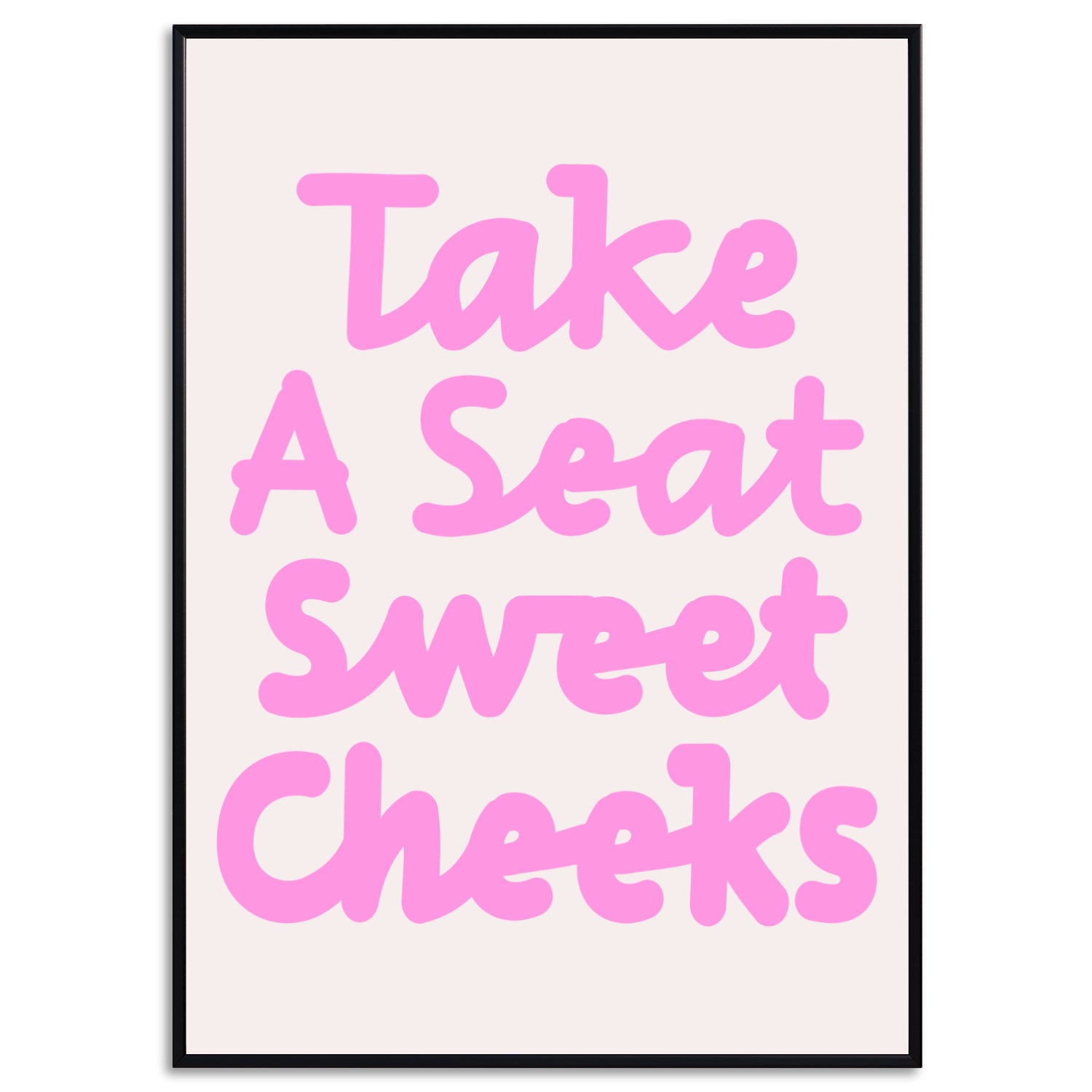 Geschenk Hauskauf Take A Seat Sweet Cheeks Badezimmer Poster Rosa Druck Lustige Badezimmer Wand Kunst print Retro Poster Print Deko Gäste WC