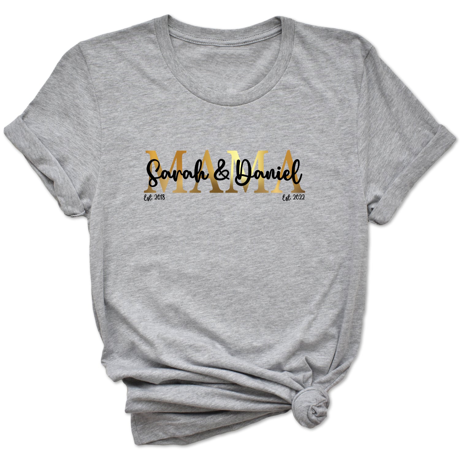 Mama Shirt personalisiert Geschenk Muttertag T-Shirt für Mama Muttertagsgeschenk Wunschtext Familie Kindernamen Est Datum Million Threads